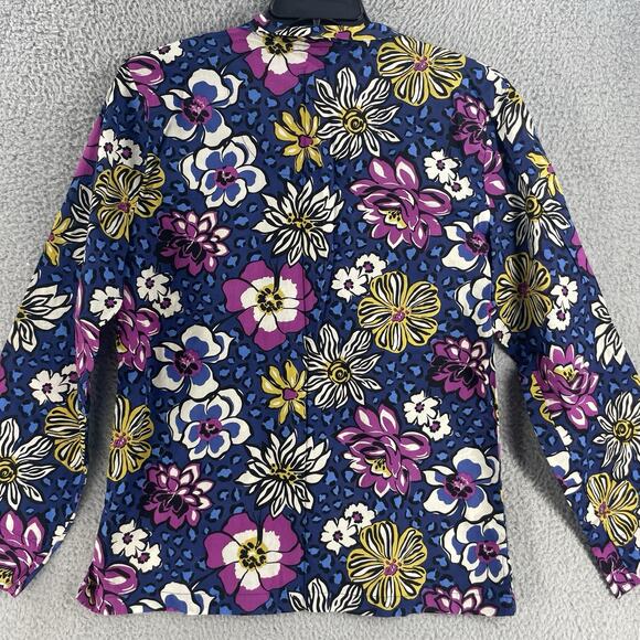Vera Bradley Womens Colorful Floral Top 100% Cotton Button Up Sz L Shacket - Picture 8 of 10